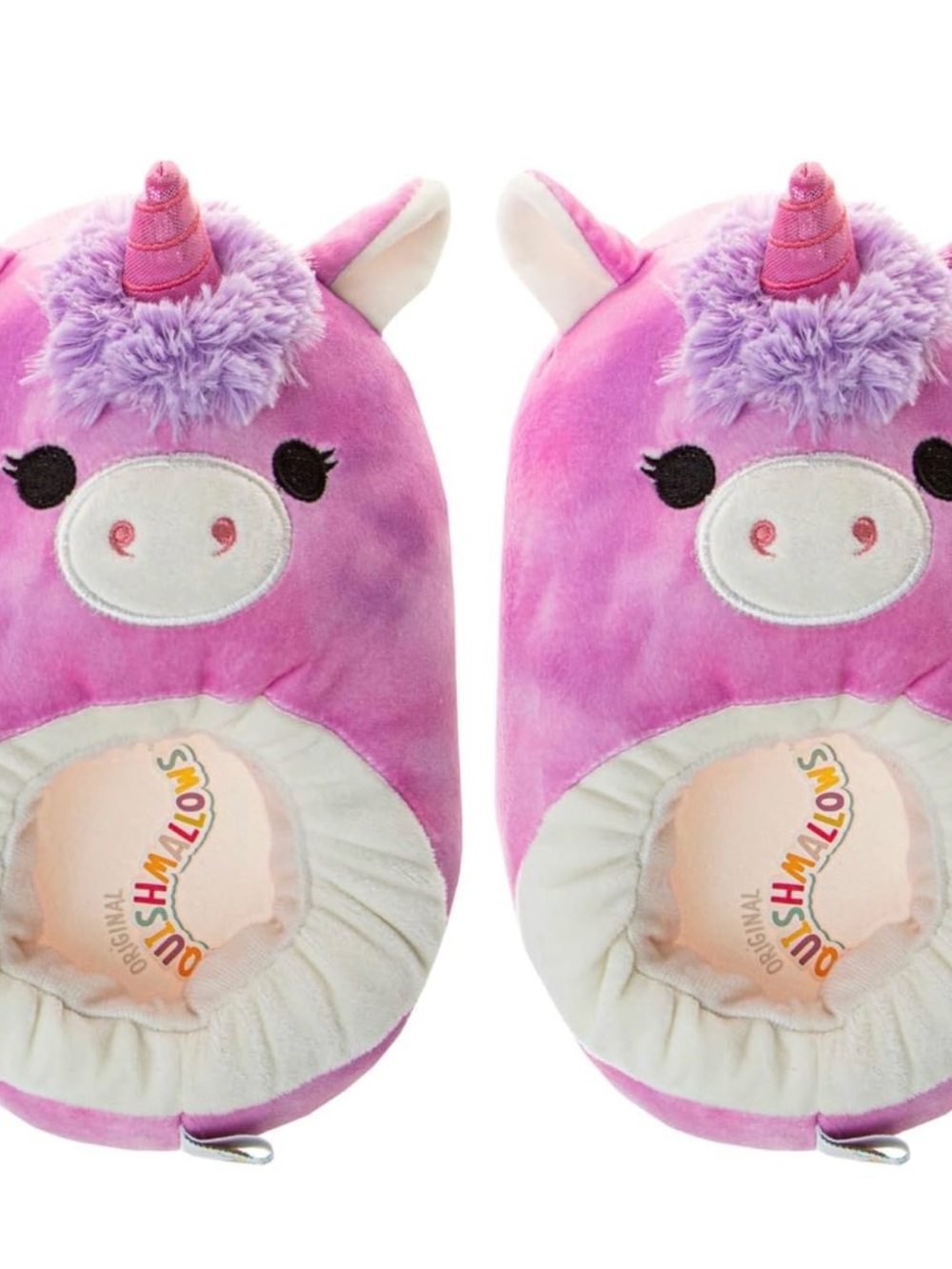 Squishmallows Pink and Purple Unicorn Kids Slippers